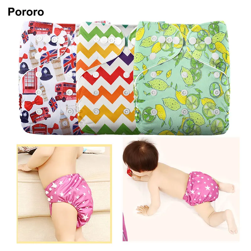 

pororo baby Reusable cloth diapers snap button size adjusable waterproof Eco-friendly diaper newborn baby things