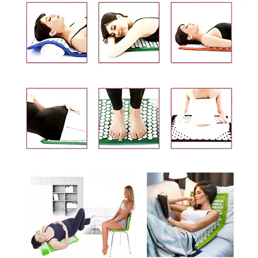 Acupressure Mat, Spike Pad, Rose Thorn Massage Yoga Mat, Relieve Back Body Pain Stress, Foot Massage, Non-slip and Durable
