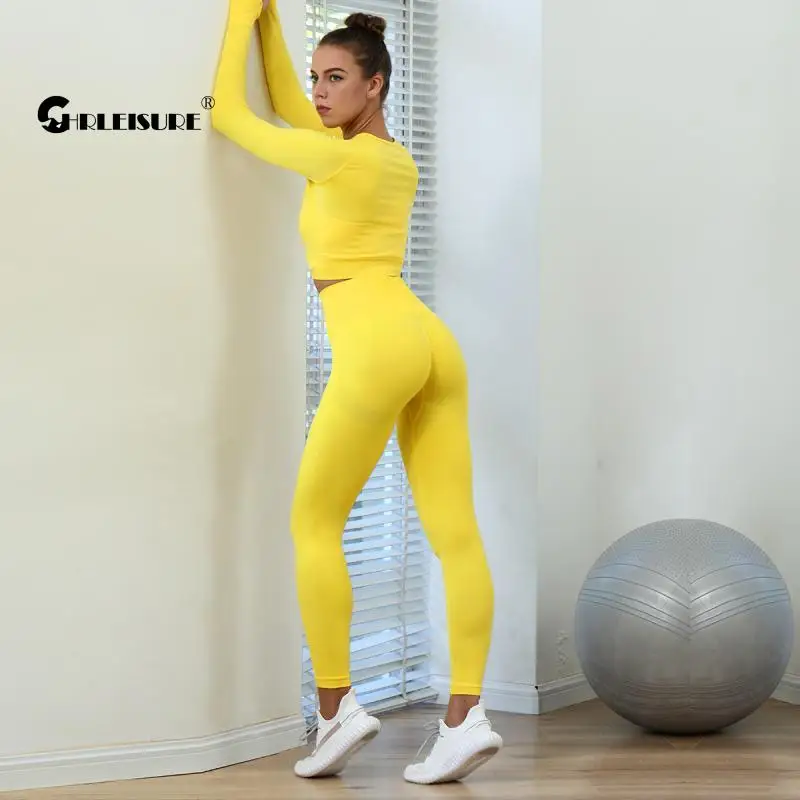 Спортивный комплект CHRLEISURE с длинными рукавами однотонный Комплект для занятий