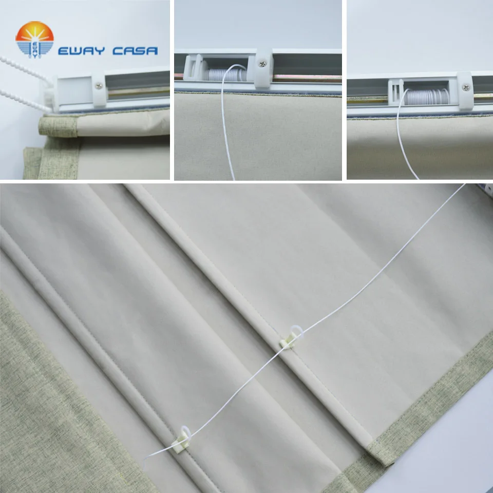 EWAY CASA Blackout 2 Layer Bonded Fabrics Waterproof Roman Shades Window Plain Roman Curtain Blinds For Bedroom RB_D201811