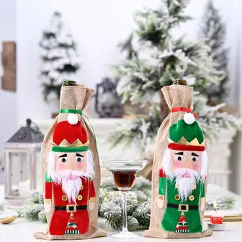 

Nutcracker Christmas Linen Bottle Cover Merry Christmas Decor for Home Xmas Table Ornaments Navidad 2020 Happy New Year 2021