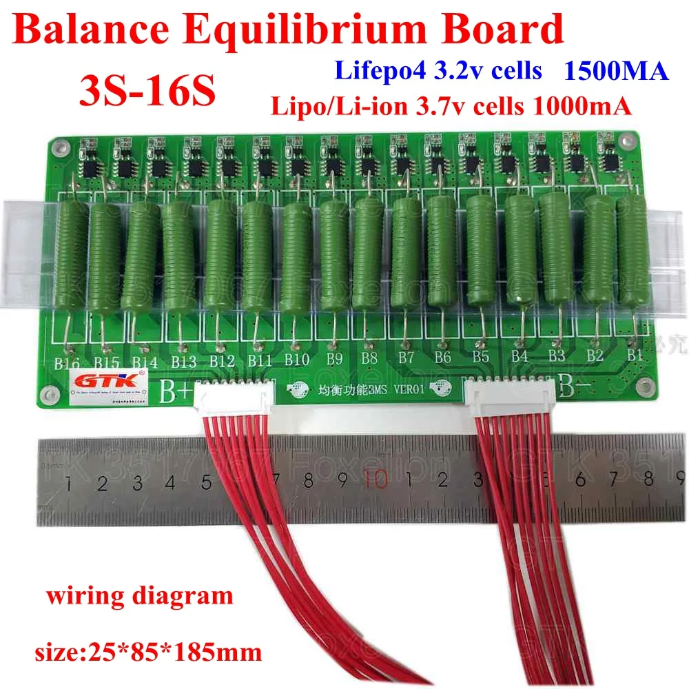 

3S - 16S High Current Lithium Battery Balance Equilibrium Board 60V 48V 1500ma balancing Equalizer Lifepo4 Li-ion 13S 10S 7S 4S