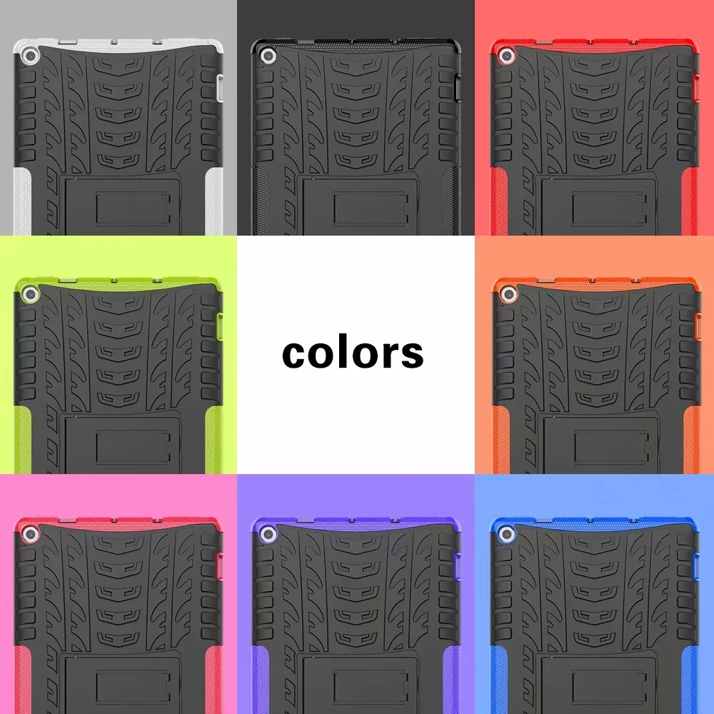 Сверхпрочный защитный чехол из ТПУ+ поликарбоната для Amazon Kindle Fire HD 10, гибридный прочный жесткий резиновый чехол, защитная оболочка+ пленка+ стилус