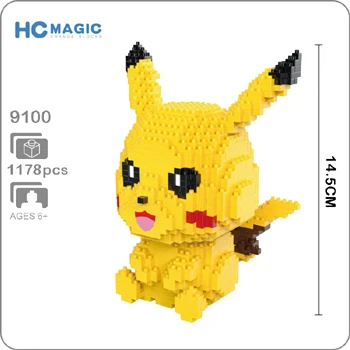 Pikachu Venusaur Blastoise Мини Строительные алмазные маленькие блоки игрушки Charizard Gyarados Snorlax Jigglypuff без коробки - Цвет: Sit Pikachu