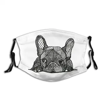 

French Bulldog Puppy Dog Lover Reusable Face Mask Dust Mask Cold Protection Cover Mouth Muffle with Filters