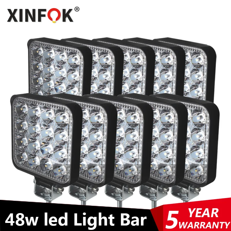 Mini LED 48W LED Work Light Bar Square Spot beam 24V 12V Off road LED Light Bar For Truck 4X4 4WD Car SUV For ATV IP67