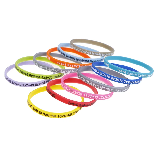 12Pcs/Set Multiplication Tables Soft Silicone Bracelet Learn Math Education Wristband For Kids Preschool Teaching Aids Math Toy 4