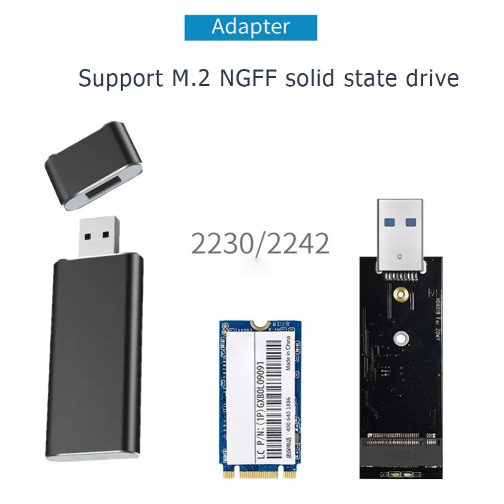 USB 3.0 to M.2 SSD Enclosure USB3.0 to NGFF B KEY Hard Disk adapter (B + M) key M2 SATA SSD External Mobile Box For 2230 2242 M2 external hard drive case ssd enclosure hard drive enclosure hard disk case external hard drive box hdd case enclosure hard drive adapter ssd adapter