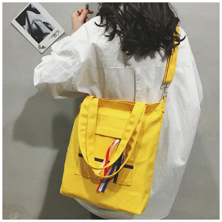 Micro for Canvas Handbag Bag Women's New Style Korean-style Versatile Over-the-shoulder Bag Students Harajuku College Style