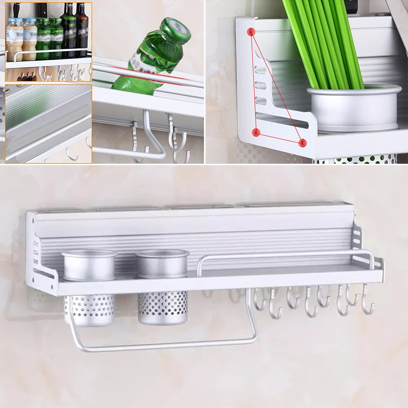 Космическая алюминиевая крышка боковая подставка для хранения кухонные настенные аксессуары