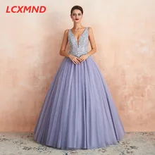 Небесно-голубого цвета с v-образным вырезом Бальные платья класса люкс с кружевными аппликациями сладкий 16 платья вечернее платье для выпускного вечера Пышное Платье маскарадное вечернее платье без спинки