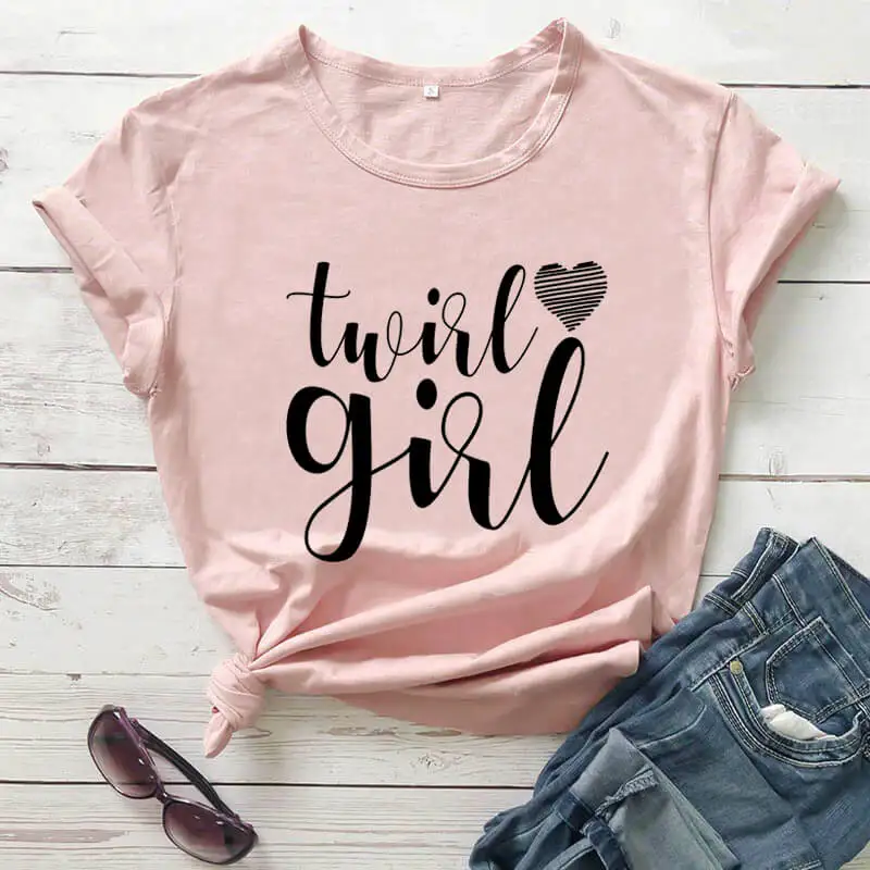 Забавная женская футболка Twirl Girl Новое поступление повседневная забавная из 100%