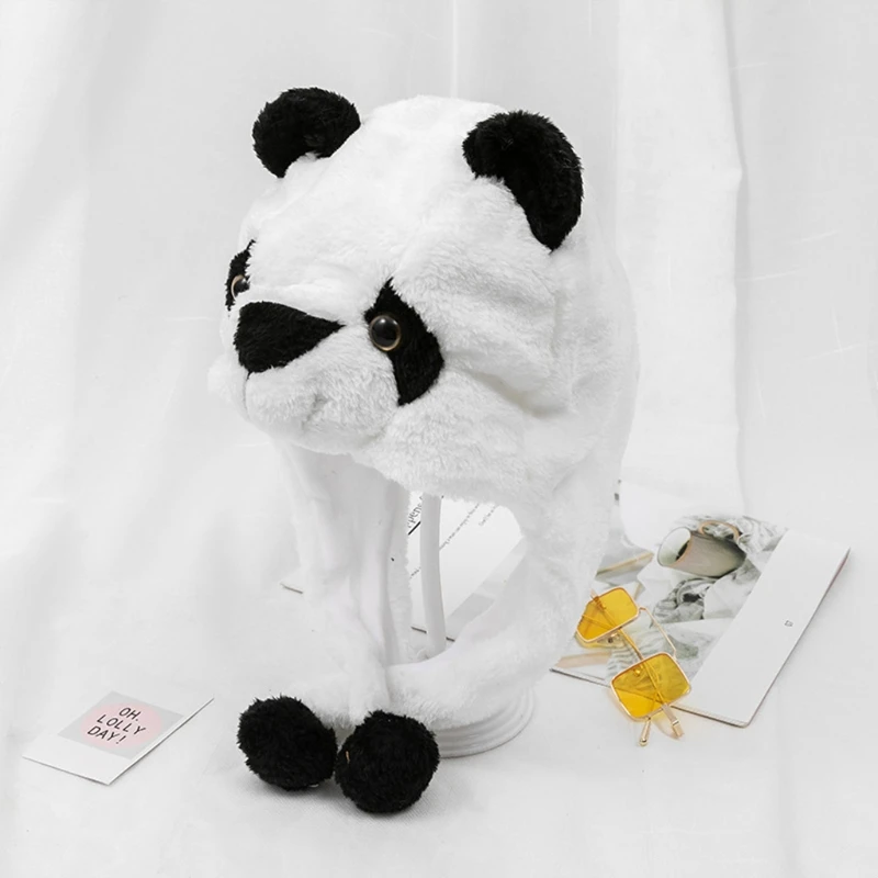 Halloween Animal Panda Hat Cartoon Headgear Cute Panda Hat Furry Hat Headband Windproof Performance Props Dress Up 2