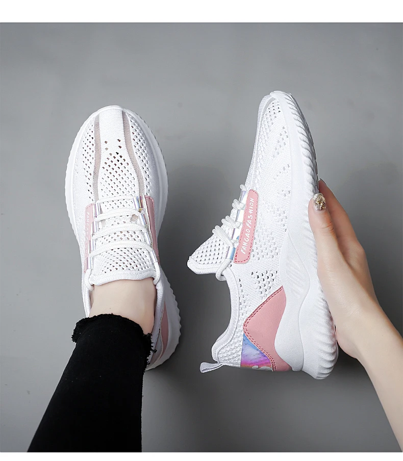 Hollowing out Mesh Women Fashion Sneakers Breathable Sport Casual Shoes Woman Flat Flying Knitting Women Trainers Summer Shoes (19)