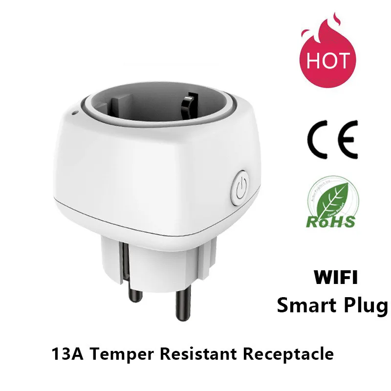 Smart Wifi Plug 13A EU Works with Amazon Alexa Google Home,IFTTT Remote Control WiFi Switch Socket Outlet with Timing Function