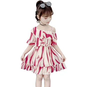 

Summer Dress Girl Striped Girl Party Dress Casual Style Kid Dress Teenage Childrens Clothing For Girls 6 8 10 12 14