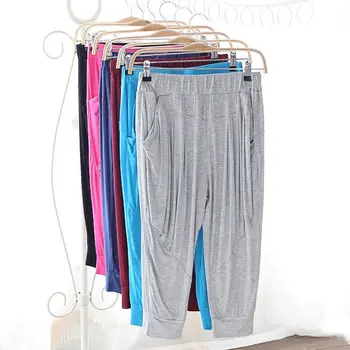 

Plus Size Women Harem Pants Pockets Pantalon Femme Summer Short Pants Trousers Women Capris Sweatpants Soft Dance Pants C4169