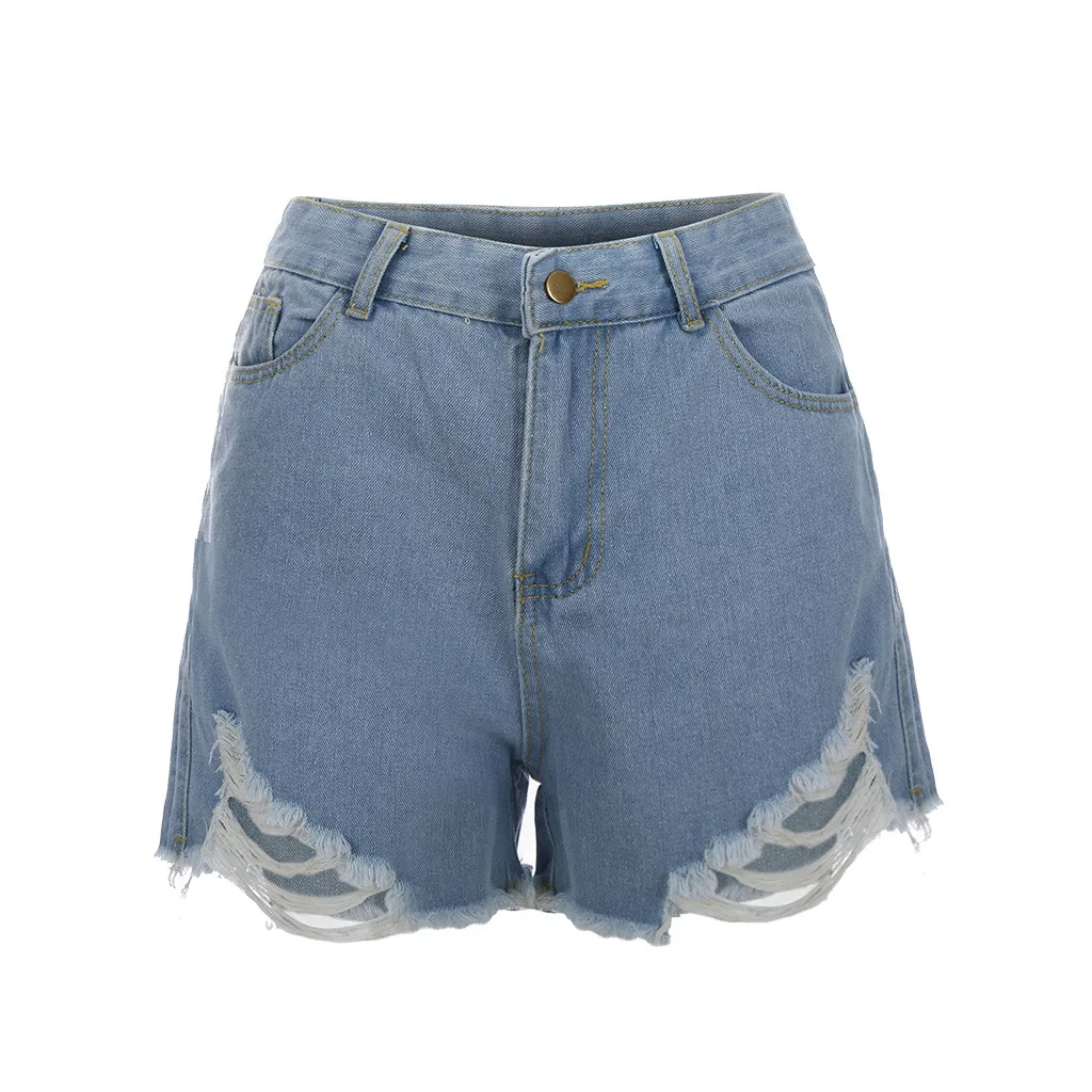 Джинсовые рваные шорты джинсы повседневные обтягивающие 2019 хлопок средней посадки Модные Карманы на пуговицах женские шорты с кисточками