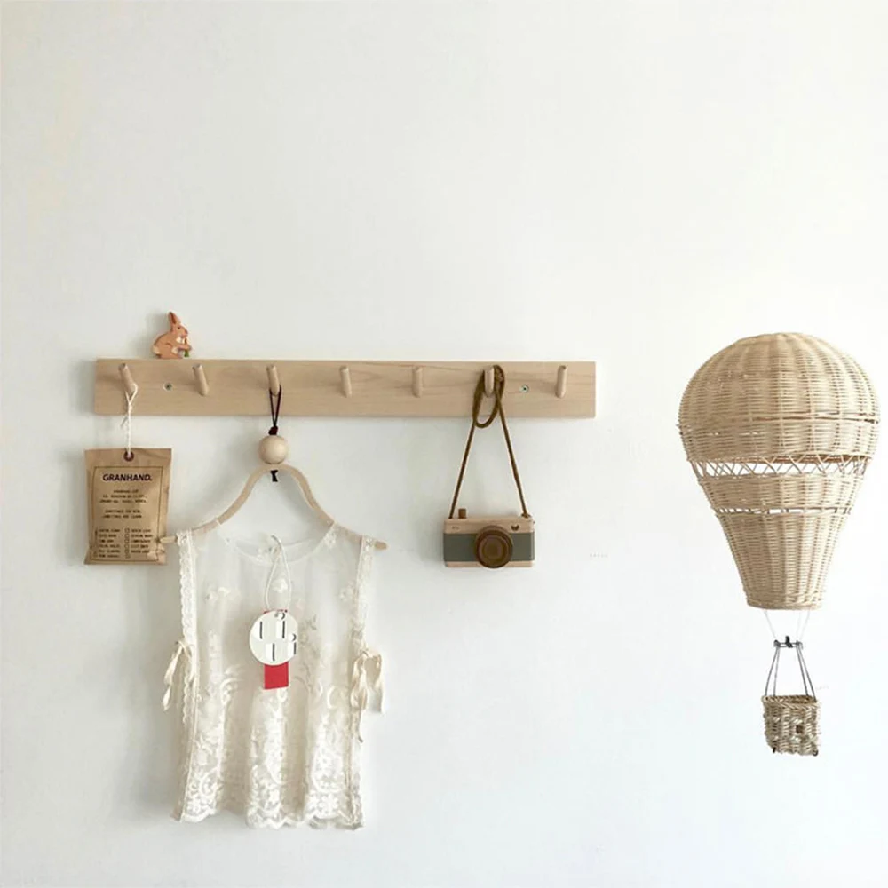 Nordic Hand-woven rattan Hot Air Balloon Kids Room Wall Decorations Bohemia Nursery Decor Photo Props Christmas Ornament