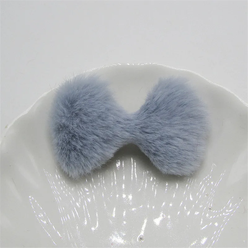 10-50 шт Имитация кроличьего меха Bowknots мягкие украшения DIY рукоделие поставки дети шпилька аксессуары материал украшения - Цвет: Gray bow