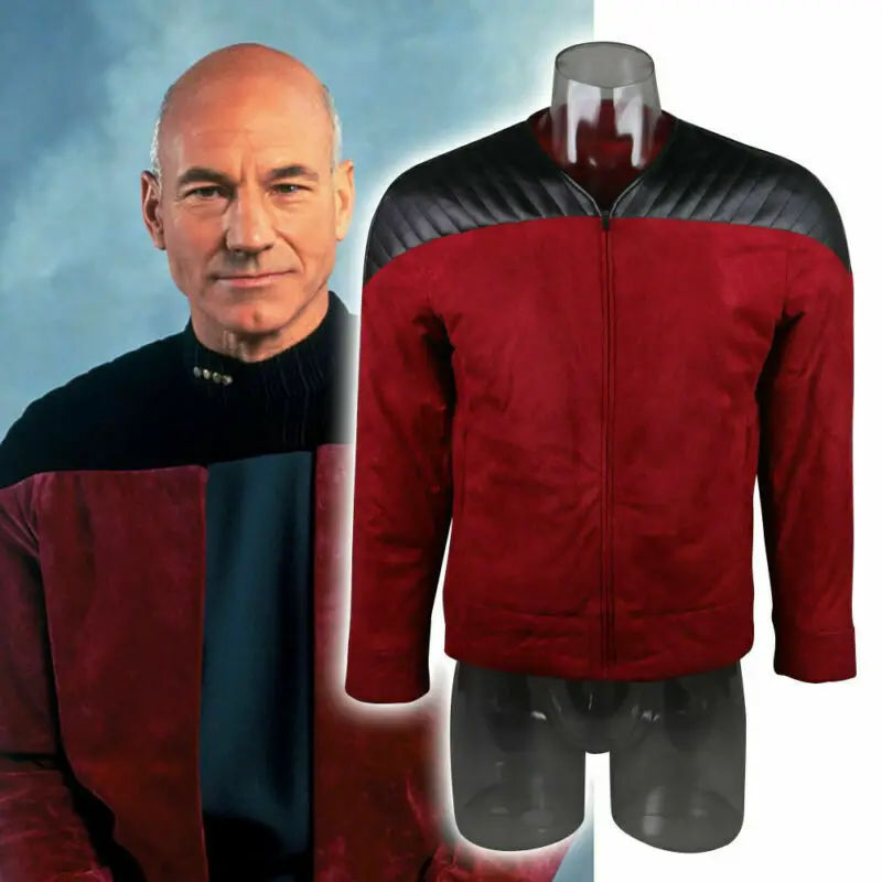 Star Next Generation Trek กัปตัน Picard Duty Uniform แจ็คเก็ต TNG สีแดง ...