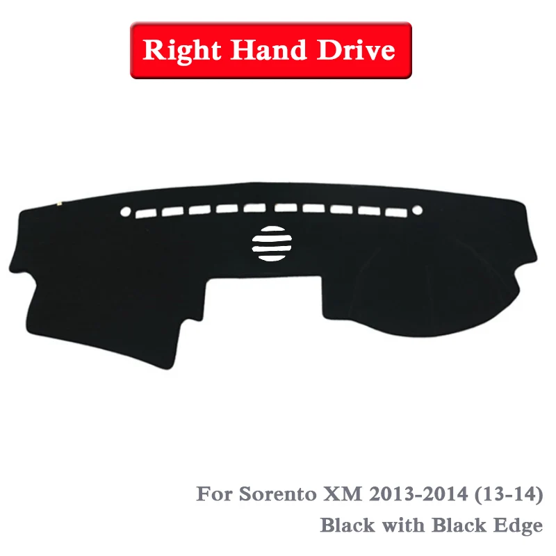Black RHD 13-14 Автомобильный Стайлинг приборной панели Избегайте Light Pad Инструмент крышка платформы коврик Роза для KIA Sorento XM UM 2009-Настоящее LHD и RHD анти коврик - Название цвета: Black RHD 13-14