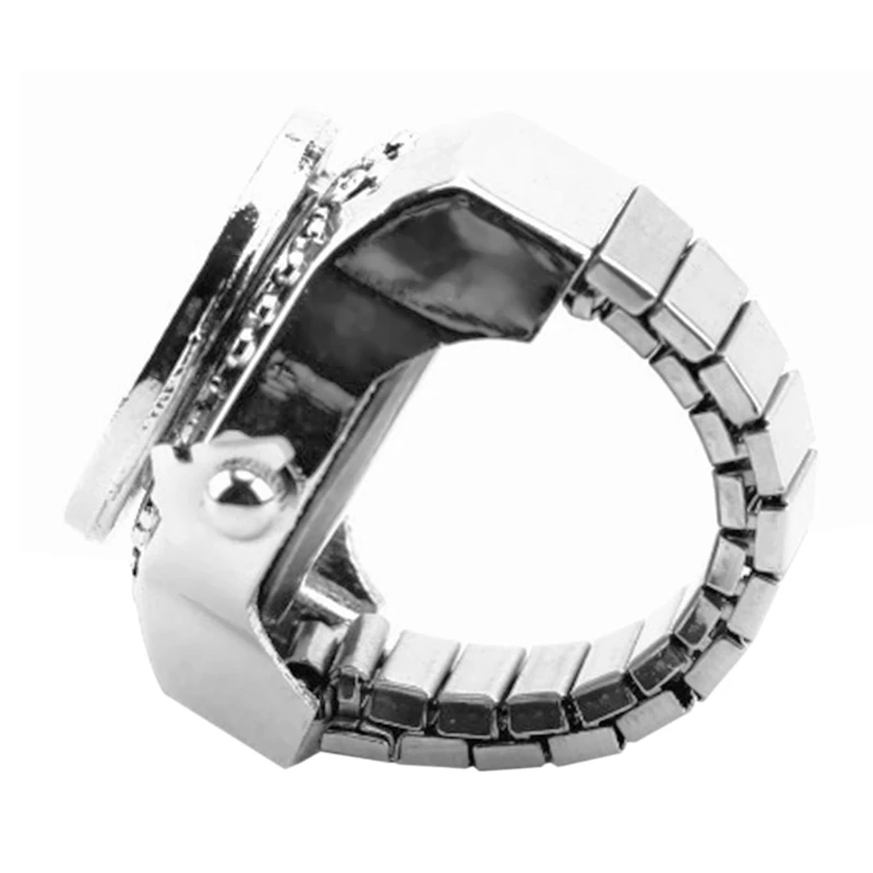 Для женщин Аналоговые Кварцевые c циферблатом палец кольцо часы эластичные подарок модные креативные Сталь