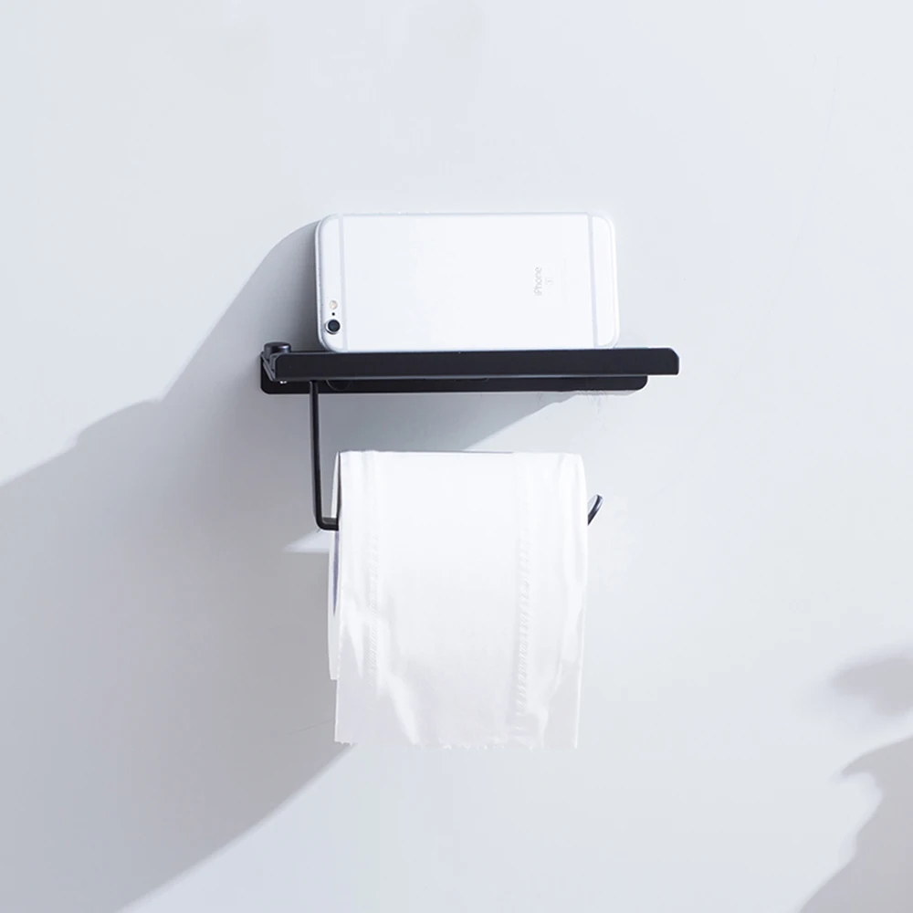 Многофункциональный алюминиевый держатель для туалетной бумаги ткань для ванной коробки крючки для хранения полки для ванной комнаты с пепельницей держатель для телефона