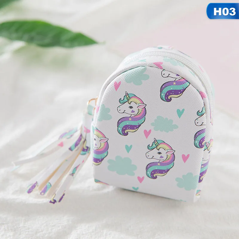 1 шт. мини-кошелек для монет в виде единорога для женщин и девочек, креативный мультяшный принт из искусственной кожи, монетница на молнии, кошелек для монет, Прямая поставка, новое поступление