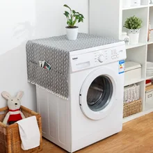 Gray Geometry Refrigerator Cover Cloth Refrigerator Dust Cover Garden Double Open Refrigerator Coverwashing Machine Cover customized dust cover engraving machine dust cloth dust cover for cnc machine