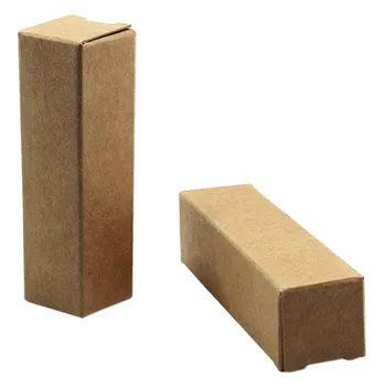 

2*2*8.5cm Essential Oil Bottle Brown Kraft Paper Event Box Lipstick Perfume Cosmetic Nail Polish Gift Packaging Box 200Pcs/Lot