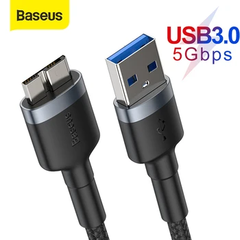 

Baseus Micro B Cable USB 3.0 to Micro B Cable Male to Male Data Cable for HDD Case SSD Case Hard Disk Case Data Sync Cable Line