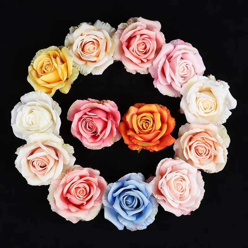 

30pcs 10cm Artificial Flowers Roses Wedding Decorative Flowers Home Decor Accessories Diy Brooch Gifts Candy Box Scrapbooking