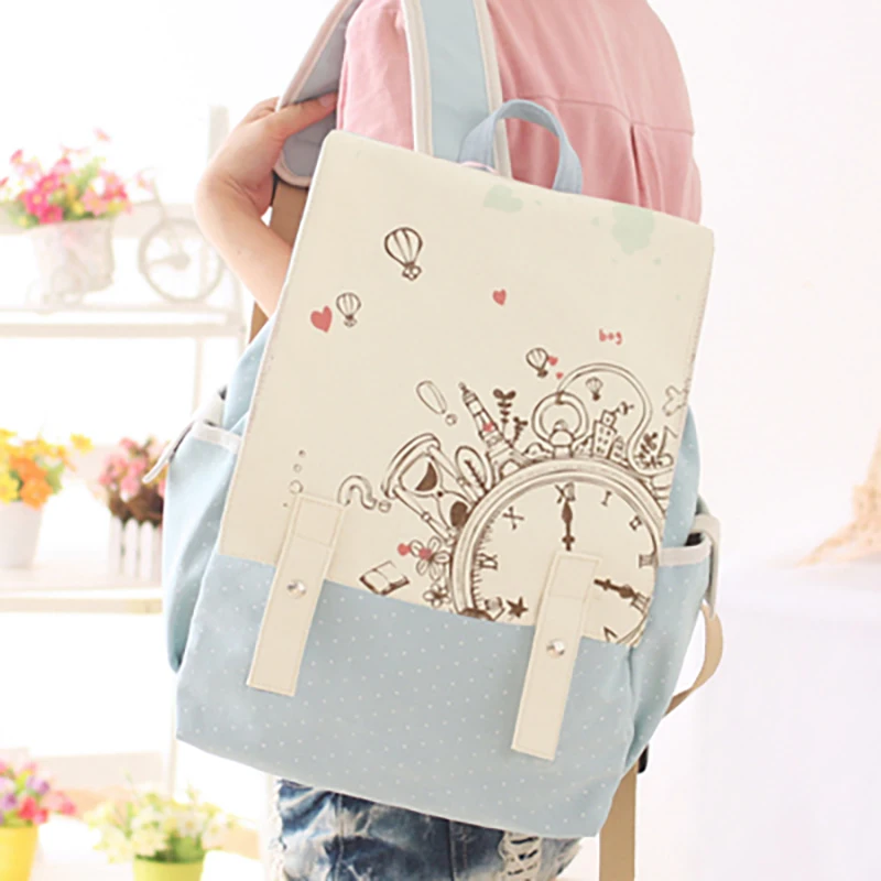 Korea Style Women Canvas Backpack School bag For Girls Ladies Teenagers Casual Travel bags Schoolbag Backpack