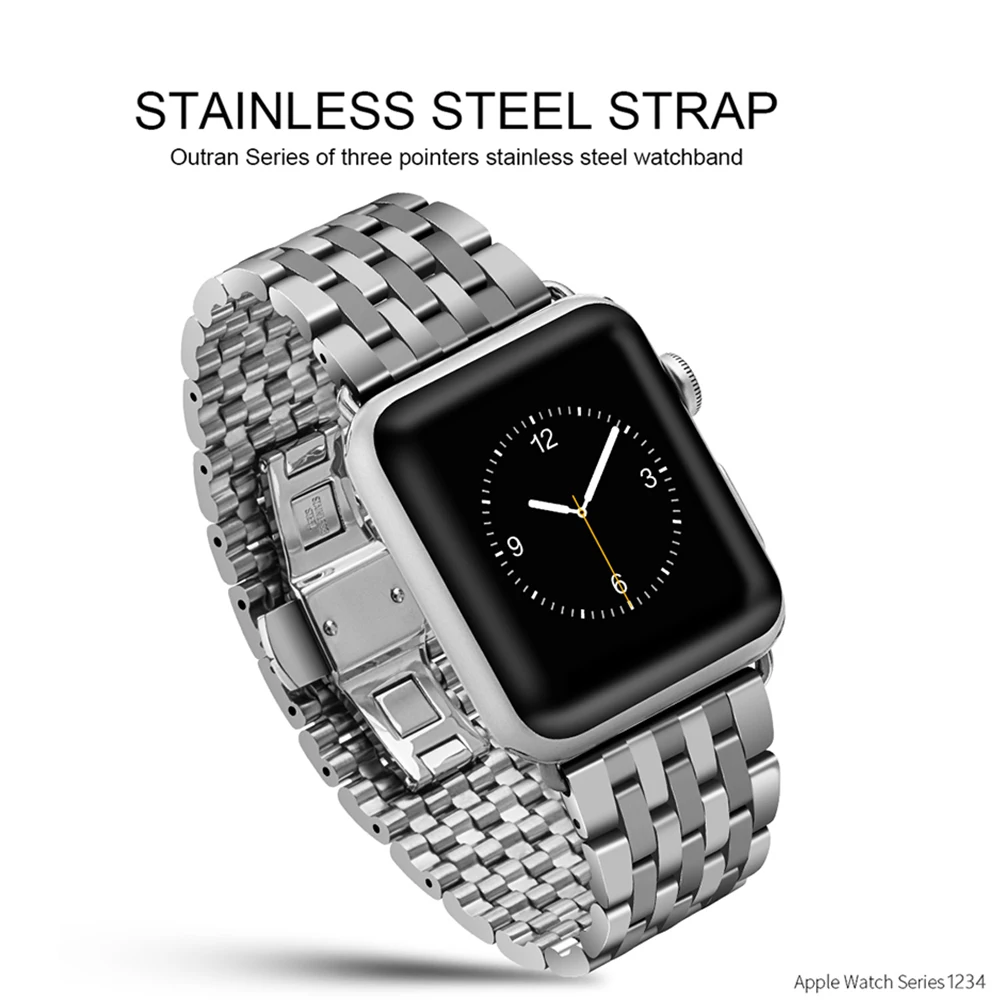 HOCO часы ремешок для Apple Watch 40 мм 44 мм металлический ремешок для часов с Бабочкой Пряжка iWatch ремешок для серии 4 3 2 1