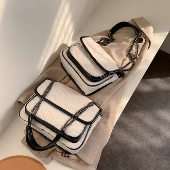 

Elegant Female Square Crossbody Bag 2019 Winter Fashion New Quality Velvet Women's Designer Handbag Chain Shoulder Messenger Bag