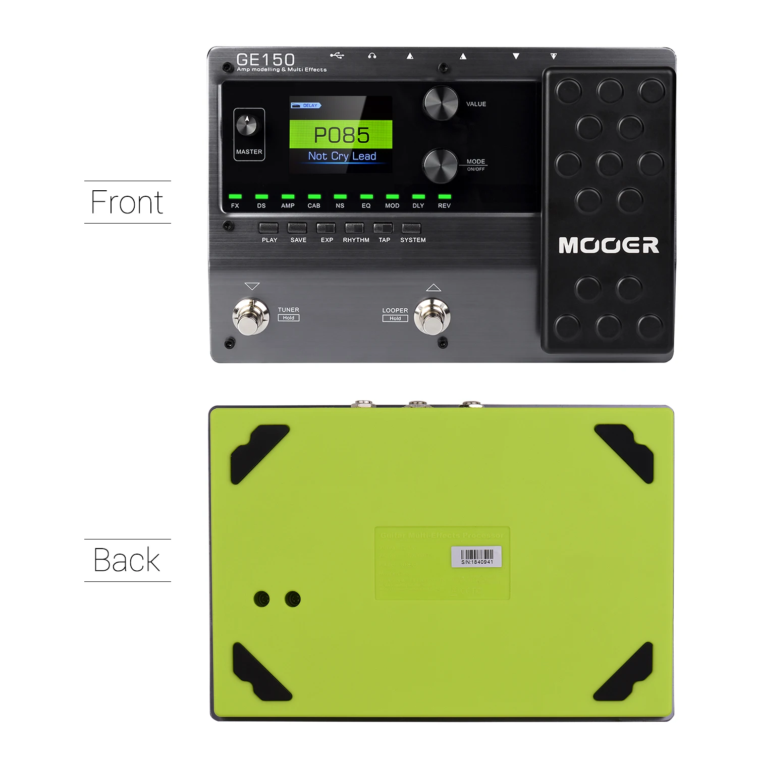 MOOER GE150 Amp моделирование и Мульти педаль эффектов 55 модели усилителя 151 эффектов 80s петлер 40 барабанные Ритмы 10 метроном