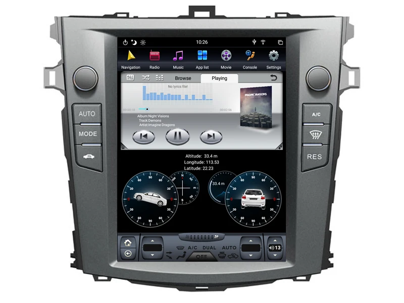 AVGOTOP Android 8,1 Tesla Автомобильный мультимедийный универсальный для TOYOYA COROLLA 2006-2013 Авто Воздушная версия 6 ядер+ 4G+ 32G ips экран