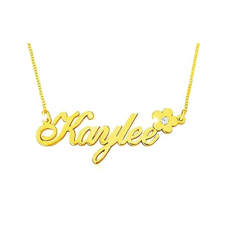 

Personalized Flower Nameplate Necklace With AAA CZ Stone Women's Fashion Custom Name Necklaces Pendants BFF Bridesmaid Gifts
