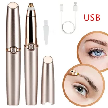 

USB Rechargable Protable Mini Electric Eyebrow Trimmer Lip Face Hair Razor Epilator Pen Hair Remover Eyebrow Shaver