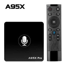 Google tv Box A95X Pro 2G 16G Smart Android 7,1 tv Box Голосовое управление Amlogic S905W WiFi LAN медиаплеер PK X96 мини X96 мини