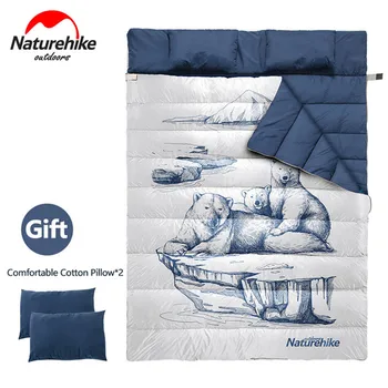 

Naturehike Double Sleeping Bags Separable Into 2 Single Sleeping Bags With 2 Pillows Comfortable Breathable Camping Sleeping Bag