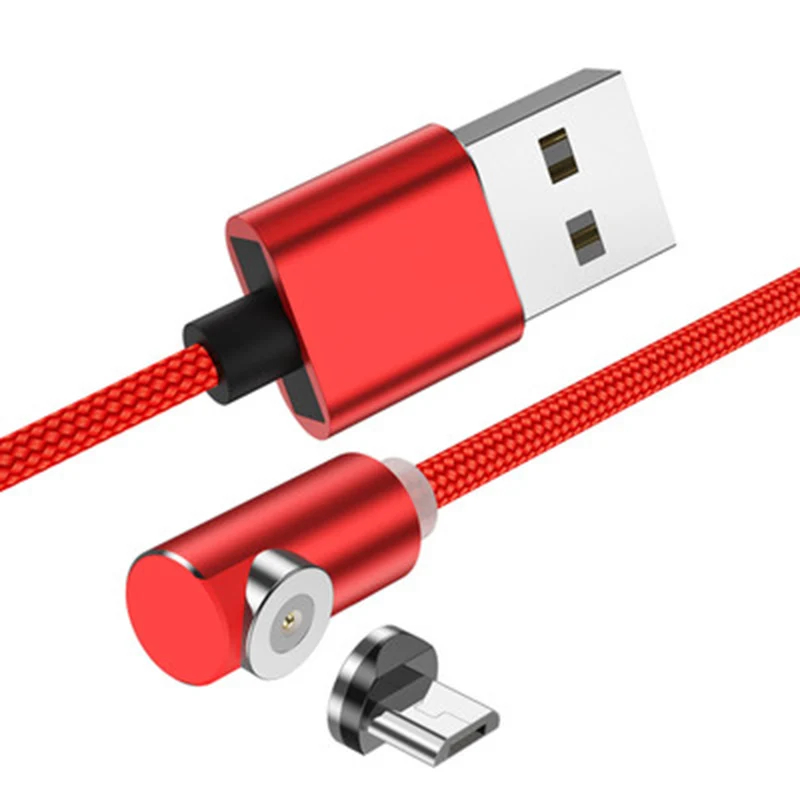 

90 Degree Elbow Magnetic Micro Usb Cable for Samsung Xiaomi LG Huawei Fast Charging USB Android Mobile Phone Cable Usb charger