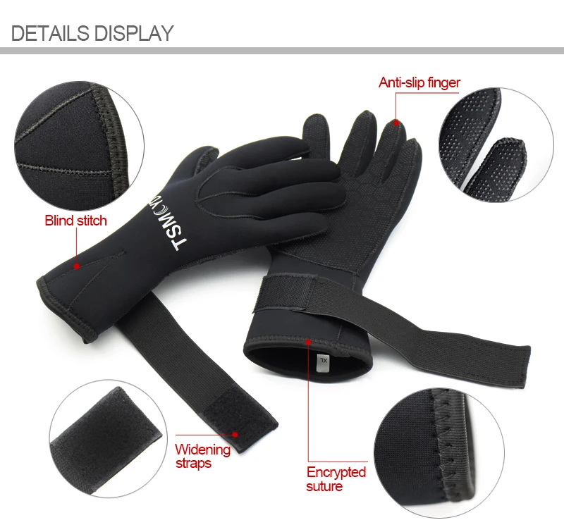 Men Women 5MM Neoprene Gloves Wear-Resistant Non-Slip Scuba Dive Equip Winter Warm Scuba Spearfishing Hour Elastic Octopus Glove 2