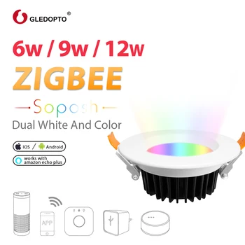 

Mr 19 NEW LED Downlight Smart Home ZIGBEE Light Link RGBCCT Led Dimmable Lamp Work With Ecoh Plus SmartThings Voice Control LED