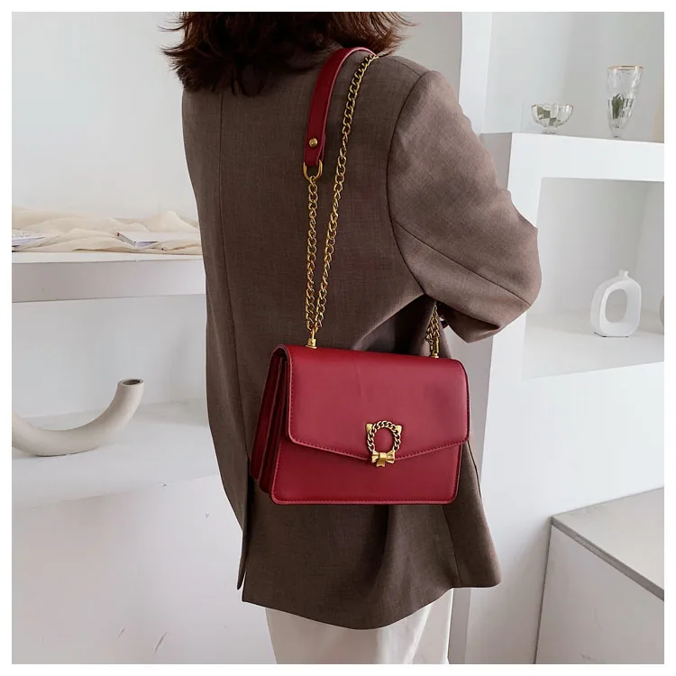 Women designer Messenger Handbag Lock Cover Crossbody Cat Print Bow Shoulder bags Girls chains flap Hasp Clutch bolsos mujer bag