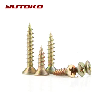 

YUTOKO 100 pcs Cross head self - tapping screw dry wall nail with hard flat head wood screw fiber nail M4 M5