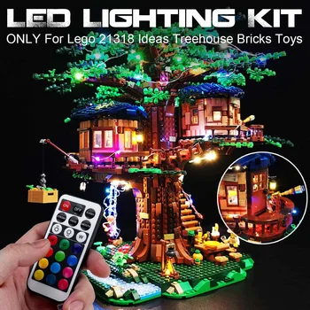 

DIY LED Light Lighting Kit For Lego 21318 Ideas Treehouse Bricks Toys Updated Version USB Charging Spotlight With Remote Control