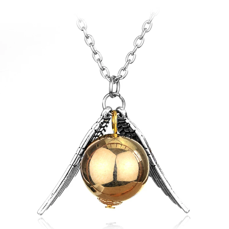 necklace 2 Высокое качество, магические Запонки-Снитч, золотые крылья, мужские запонки, подарки для мужчин, запонки для рубашки, пуговицы, ювелирные изделия, аксессуары, подарки - Окраска металла: necklace 2