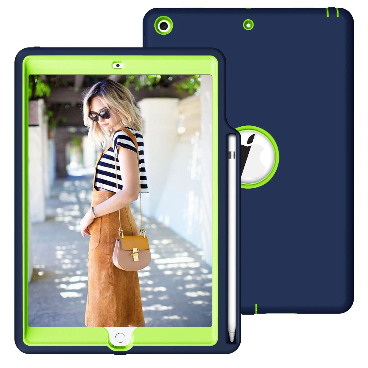 

Heavy Duty Rugged Shockproof Protective Case Cover Built-in Pencil Holder for Apple New IPad 7th Generation 10.2 inch D30